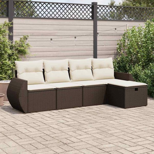 Loungeset Met Kussens Poly Rattan