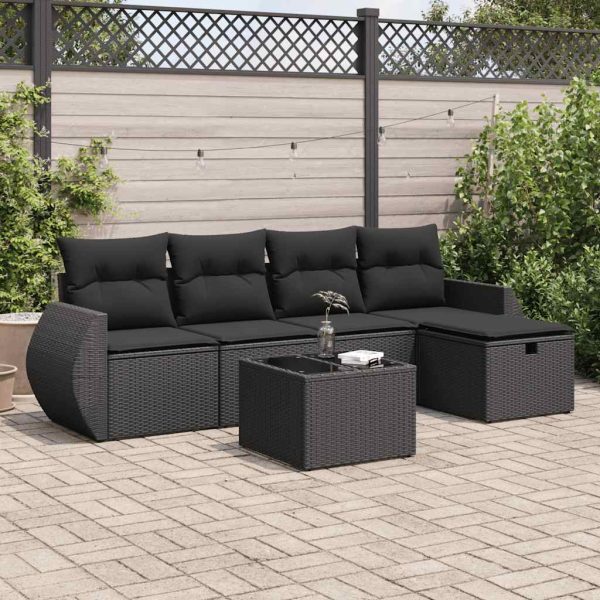 Loungeset Met Kussens Poly Rattan - Afbeelding 16