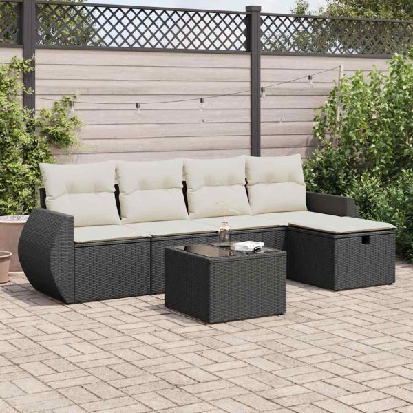 Loungeset Met Kussens Poly Rattan - Afbeelding 14