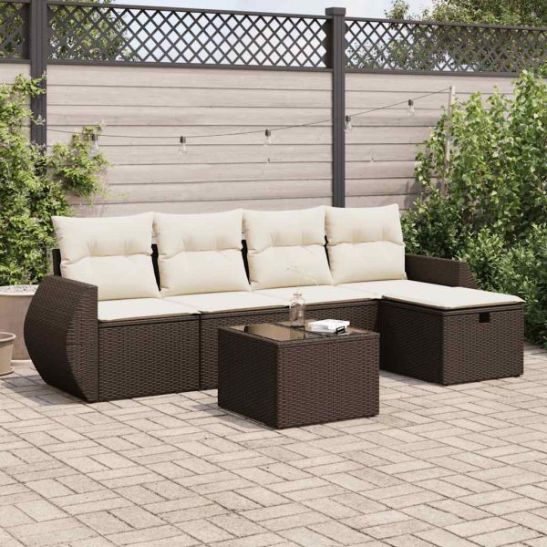 Loungeset Met Kussens Poly Rattan - Afbeelding 18