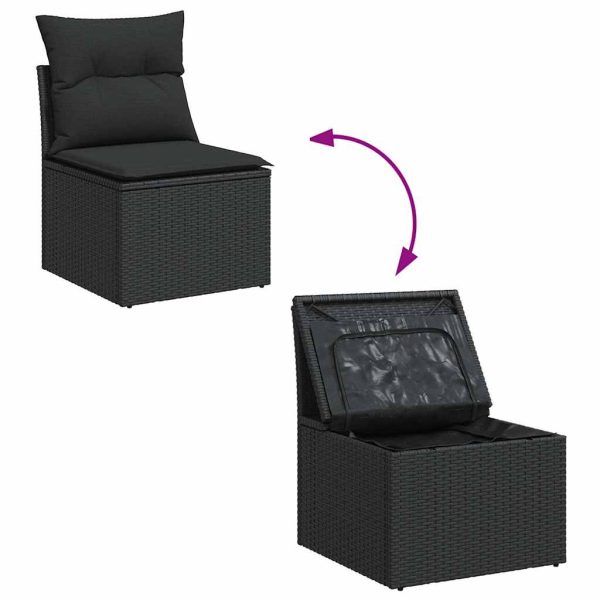 Loungeset Met Kussens Poly Rattan - Afbeelding 7