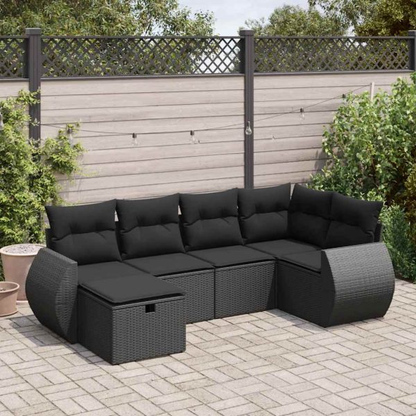 Loungeset Met Kussens Poly Rattan - Afbeelding 24