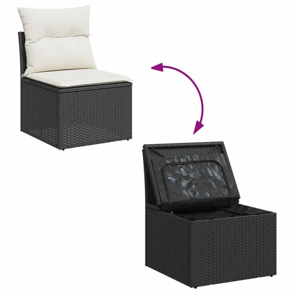 Loungeset Met Kussens Poly Rattan - Afbeelding 7