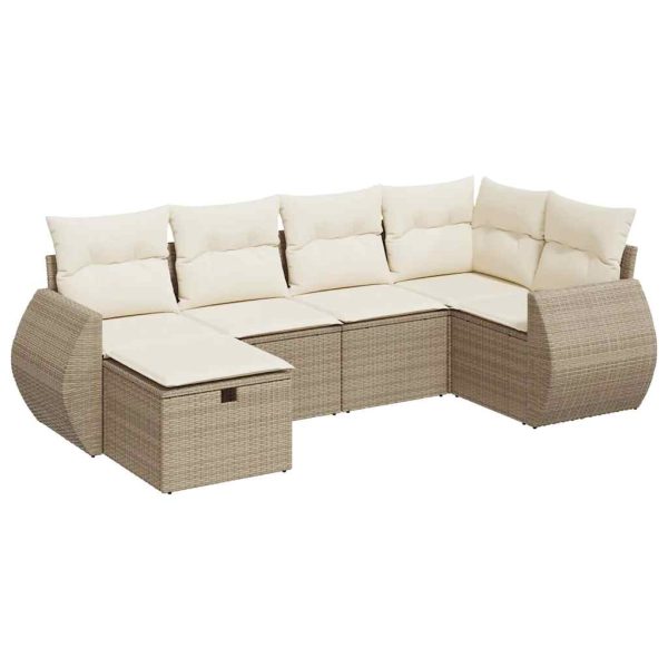 Loungeset Met Kussens Poly Rattan - Afbeelding 2