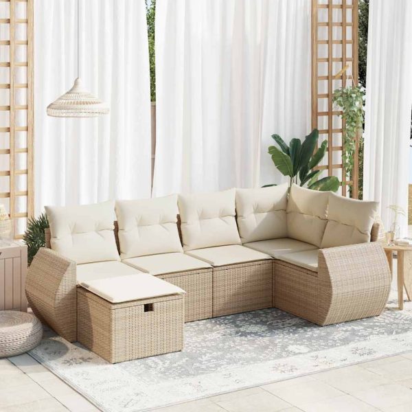 Loungeset Met Kussens Poly Rattan - Afbeelding 23