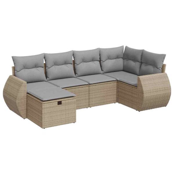 Loungeset Met Kussens Poly Rattan - Afbeelding 2