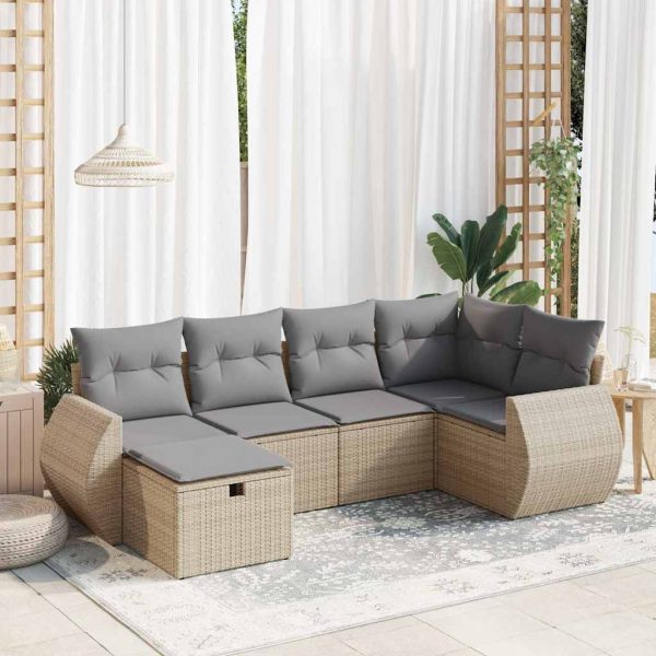 Loungeset Met Kussens Poly Rattan