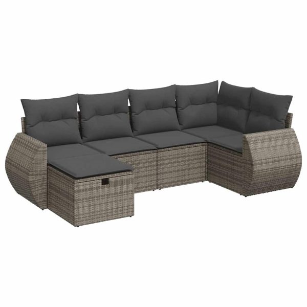 Loungeset Met Kussens Poly Rattan - Afbeelding 2