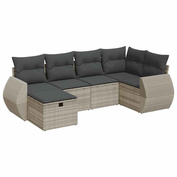 Loungeset Met Kussens Poly Rattan - Afbeelding 2