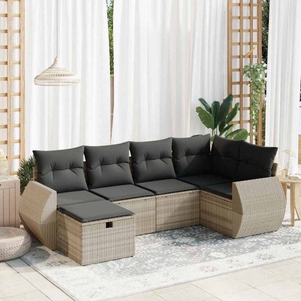 Loungeset Met Kussens Poly Rattan - Afbeelding 20