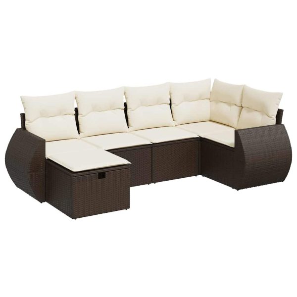 Loungeset Met Kussens Poly Rattan - Afbeelding 2