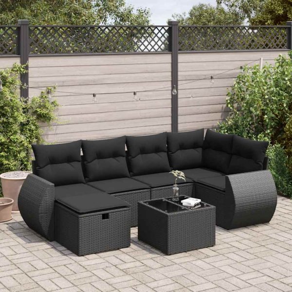 Loungeset Met Kussens Poly Rattan - Afbeelding 13