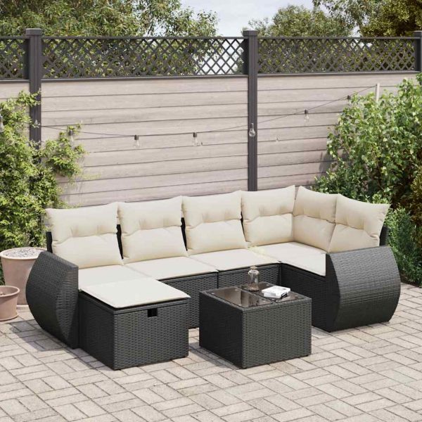 Loungeset Met Kussens Poly Rattan - Afbeelding 16