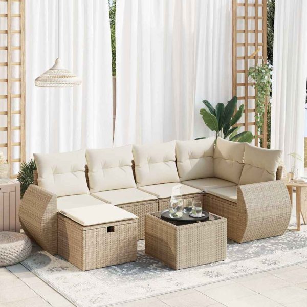 Loungeset Met Kussens Poly Rattan - Afbeelding 18