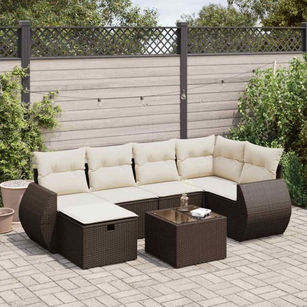 Loungeset Met Kussens Poly Rattan - Afbeelding 15