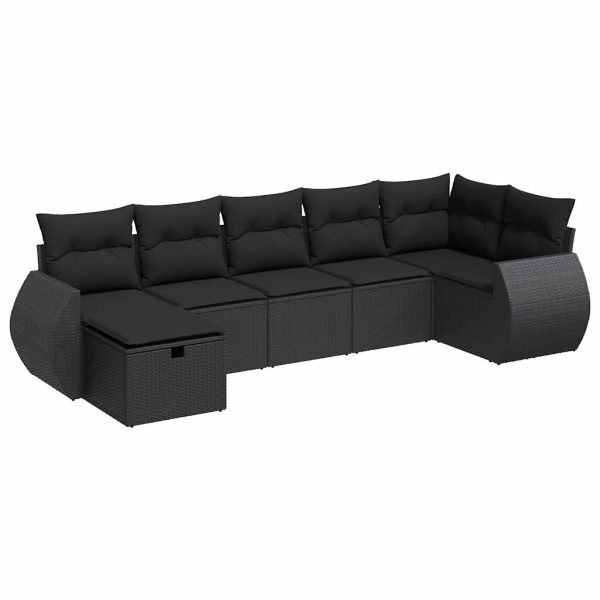 Loungeset Met Kussens Poly Rattan - Afbeelding 2