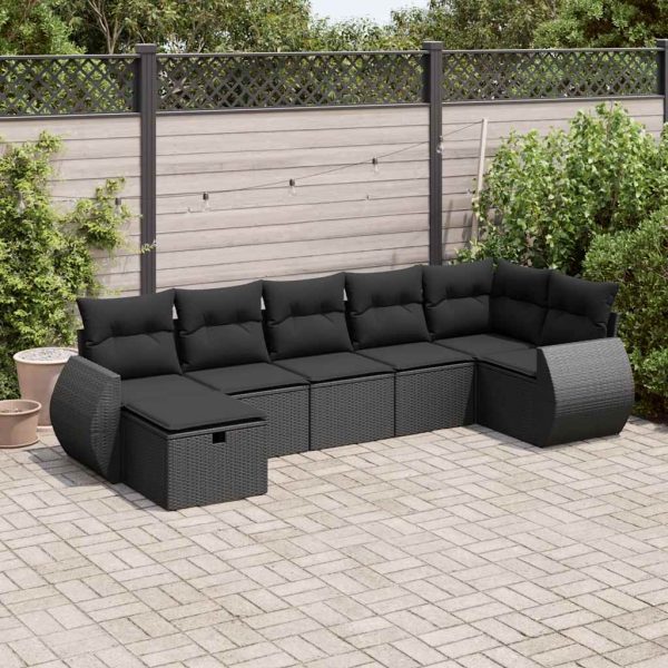 Loungeset Met Kussens Poly Rattan - Afbeelding 20