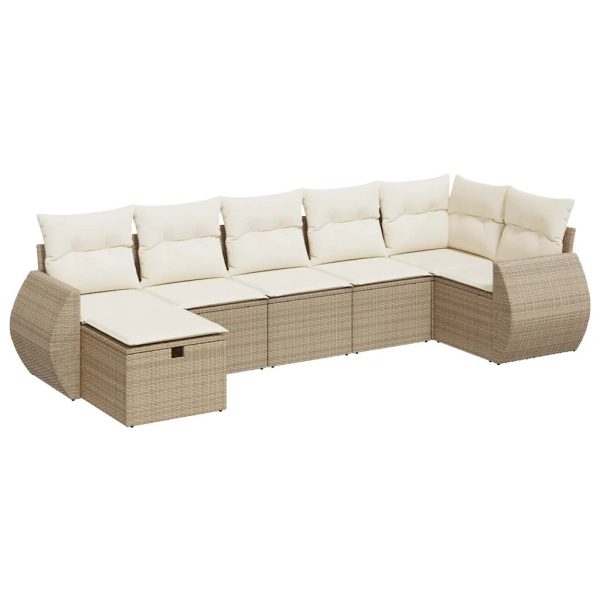 Loungeset Met Kussens Poly Rattan - Afbeelding 2