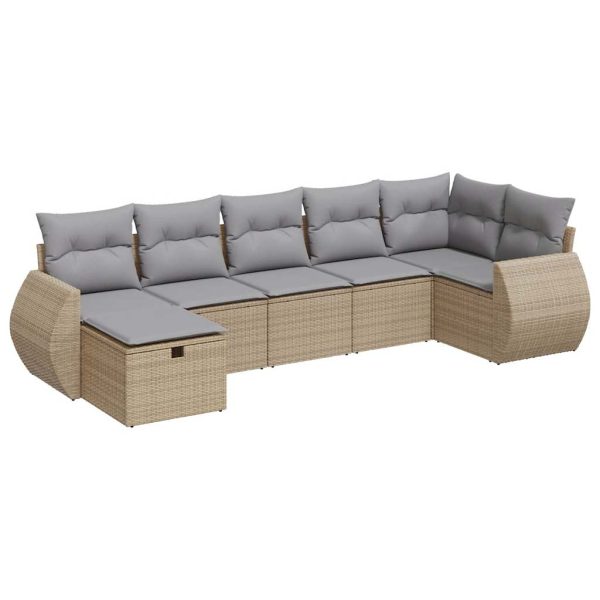 Loungeset Met Kussens Poly Rattan - Afbeelding 2