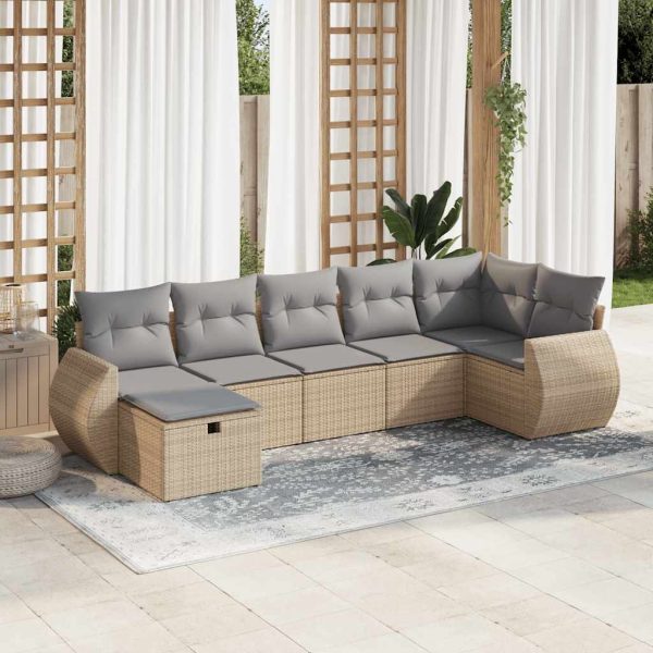 Loungeset Met Kussens Poly Rattan - Afbeelding 25