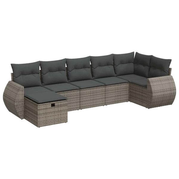 Loungeset Met Kussens Poly Rattan - Afbeelding 2