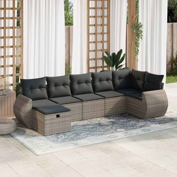 Loungeset Met Kussens Poly Rattan - Afbeelding 24