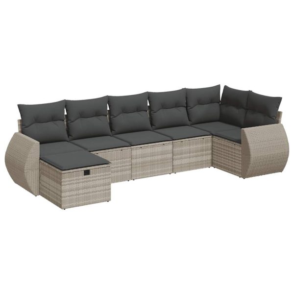 Loungeset Met Kussens Poly Rattan - Afbeelding 2