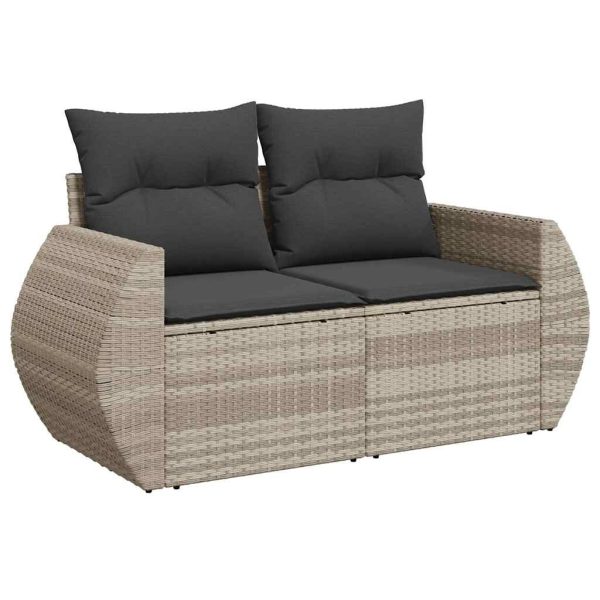 Loungeset Met Kussens Poly Rattan - Afbeelding 5