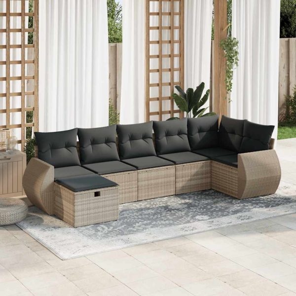 Loungeset Met Kussens Poly Rattan - Afbeelding 21