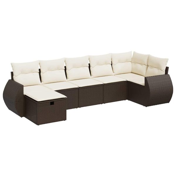 Loungeset Met Kussens Poly Rattan - Afbeelding 2