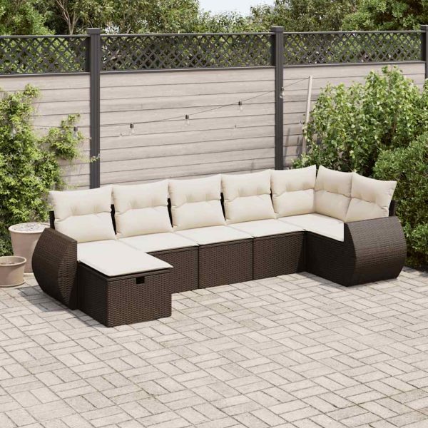 Loungeset Met Kussens Poly Rattan - Afbeelding 22