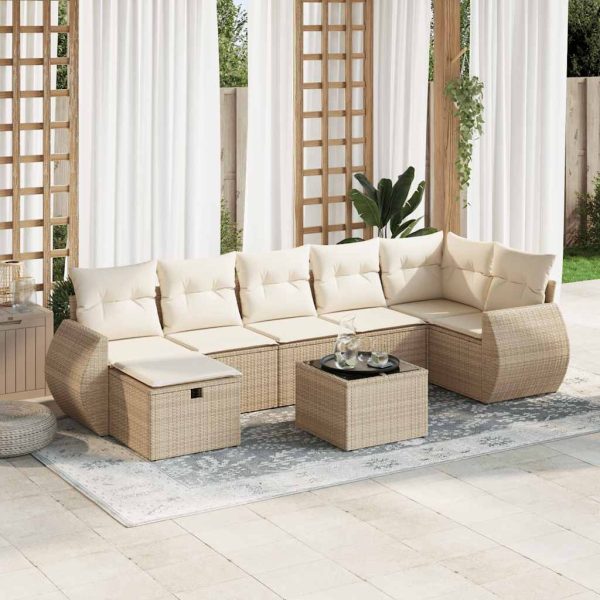 Loungeset Met Kussens Poly Rattan - Afbeelding 17