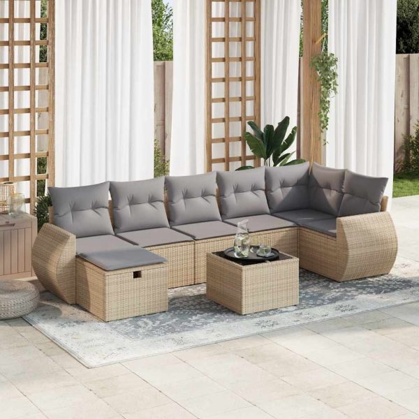 Loungeset Met Kussens Poly Rattan - Afbeelding 14