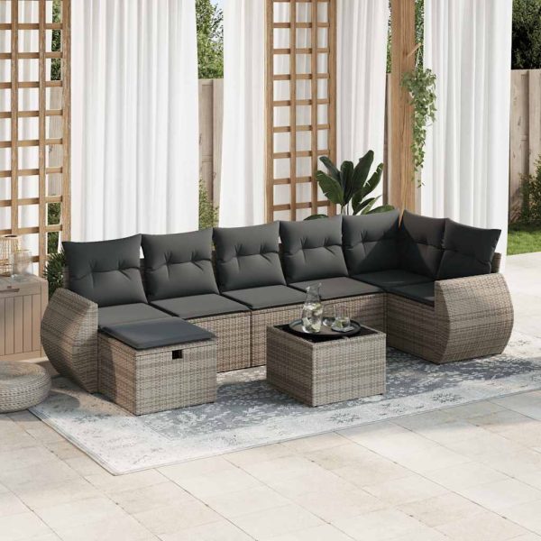 Loungeset Met Kussens Poly Rattan - Afbeelding 18