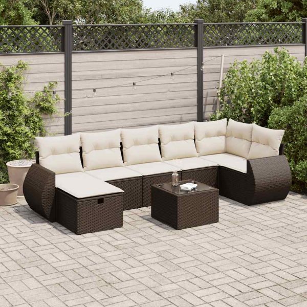 Loungeset Met Kussens Poly Rattan - Afbeelding 16