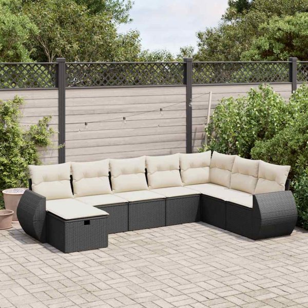 Loungeset Met Kussens Poly Rattan - Afbeelding 23