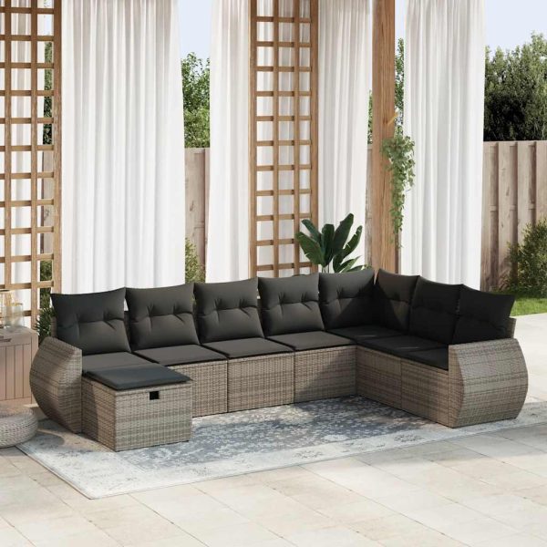 Loungeset Met Kussens Poly Rattan - Afbeelding 21