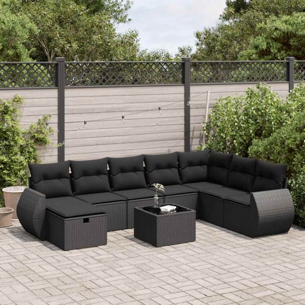 Loungeset Met Kussens Poly Rattan - Afbeelding 13