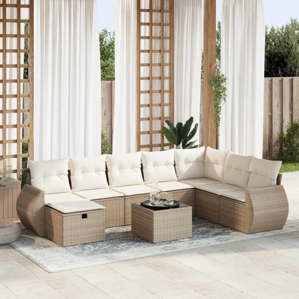 Loungeset Met Kussens Poly Rattan - Afbeelding 18