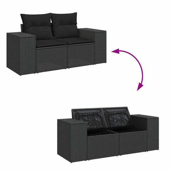 4-Delige Loungeset Met Kussens Poly Rattan - Afbeelding 7