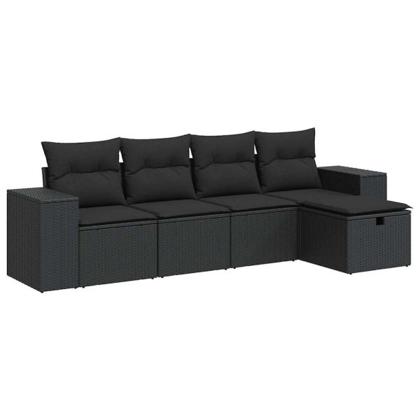 Loungeset Met Kussens Poly Rattan - Afbeelding 2