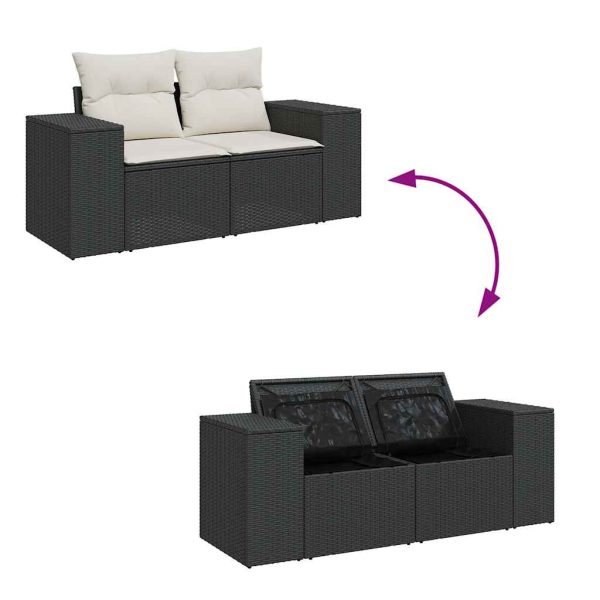 Loungeset Met Kussens Poly Rattan - Afbeelding 7