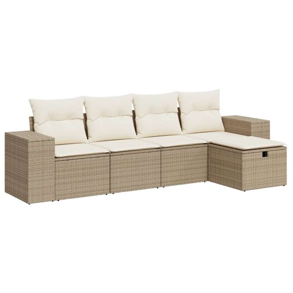 Loungeset Met Kussens Poly Rattan - Afbeelding 2