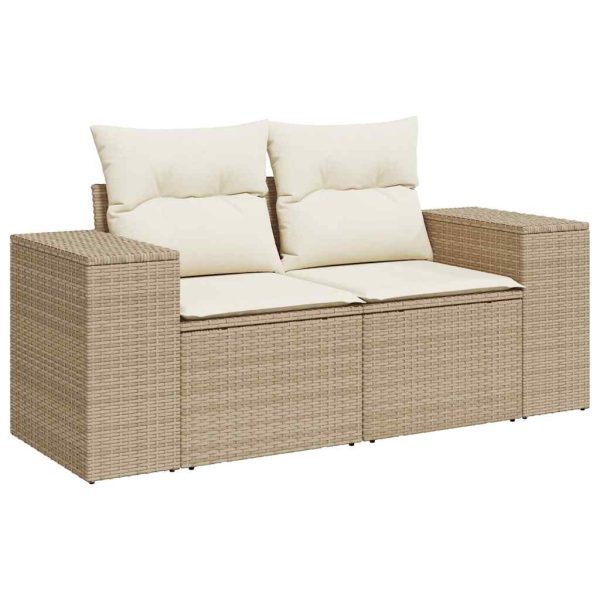 Loungeset Met Kussens Poly Rattan - Afbeelding 4