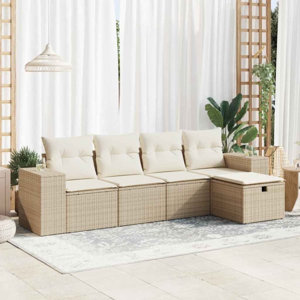 Loungeset Met Kussens Poly Rattan