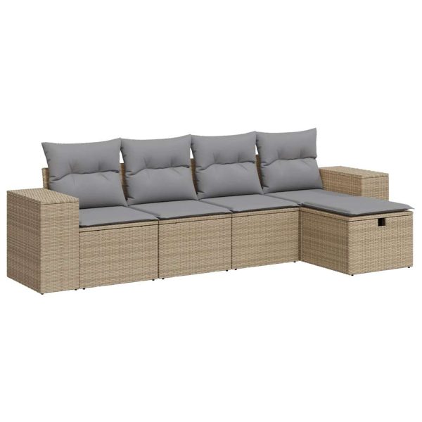 Loungeset Met Kussens Poly Rattan - Afbeelding 2