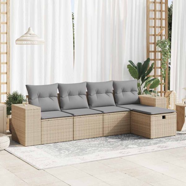 Loungeset Met Kussens Poly Rattan