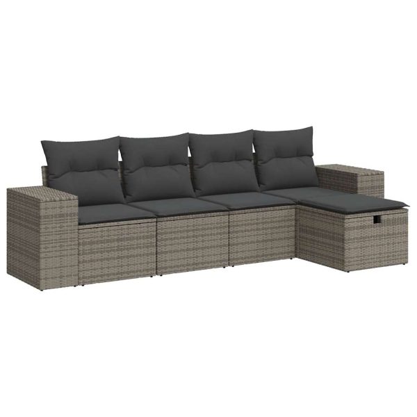 Loungeset Met Kussens Poly Rattan - Afbeelding 2