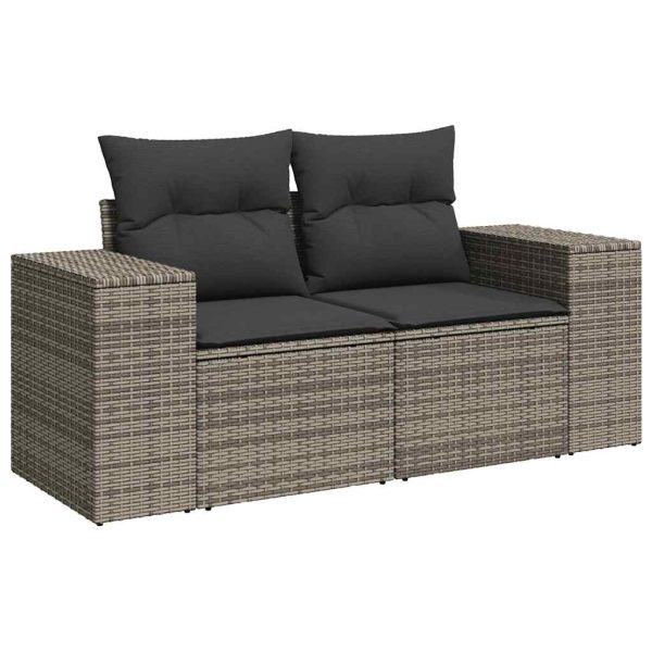 Loungeset Met Kussens Poly Rattan - Afbeelding 4