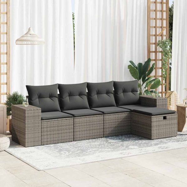 Loungeset Met Kussens Poly Rattan